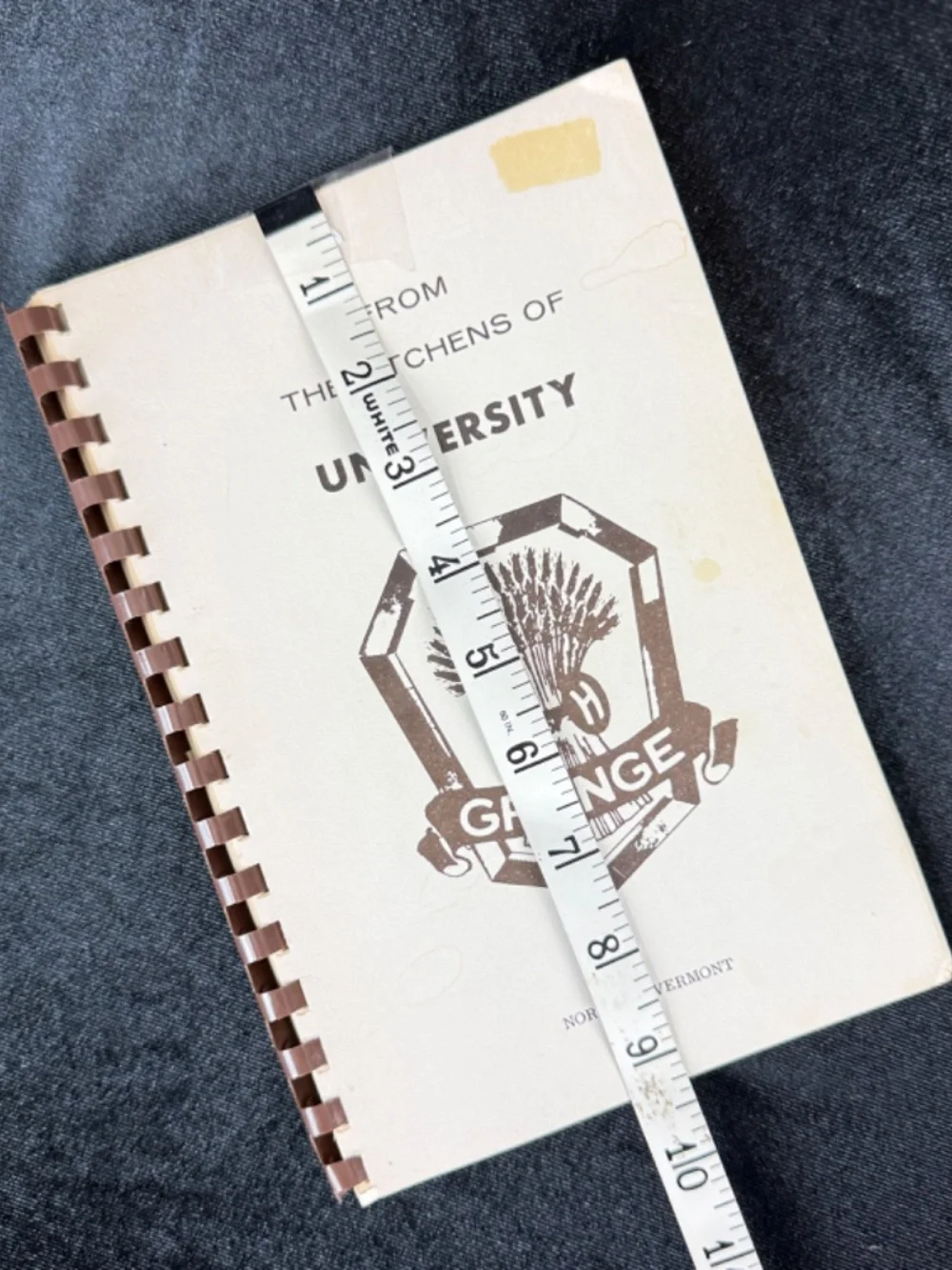 1950s Kitchens of University Grange Cookbook Norwich VT Spiral Bound